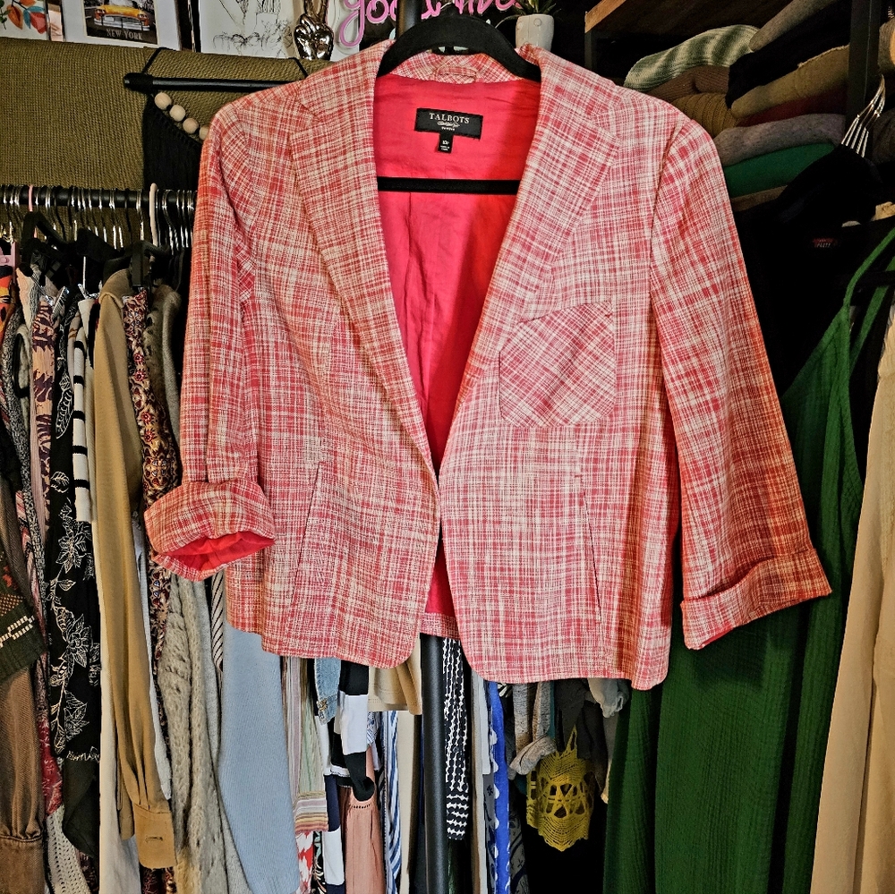 Talbots Red Plaid Blazer